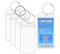 ZZHBOO Lot de 4 Étiquettes de Bagage Transparentes en PVC Souple, Multicolores, Imperméables pour Voyage en Avion et Valises, 0.48mm d'Épaisseur