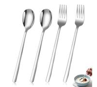 ZZHBOO Two Forks and Two Spoons Set, Stainless Steel Cutlery, for Kitchen, Picnic, Camping, and Outdoor Dining