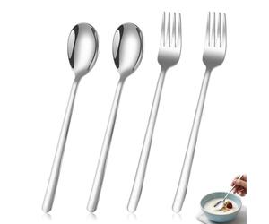 ZZHBOO Two Forks and Two Spoons Set, Stainless Steel Cutlery, for Kitchen, Picnic, Camping, and Outdoor Dining