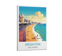 ZZHHEGN Brighton East Sussex Affiche de voyage vintage 40 x 60 cm Impression sur toile et décoration murale