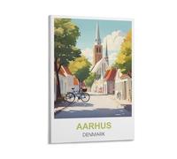 ZZHHEGN Poster de voyage vintage Aarhus Danemark 20 x 30 cm Impression sur toile et décoration murale