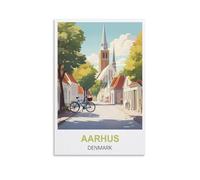 ZZHHEGN Poster de voyage vintage Aarhus Danemark 30 x 45 cm