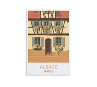 ZZHHEGN Poster de voyage vintage Alsace France 30 x 45 cm