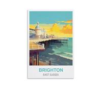 ZZHHEGN Poster de voyage vintage Brighton East Sussex 40 x 60 cm