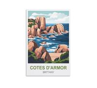 ZZHHEGN Poster de voyage vintage Cotes d'armor Bretagne 50 x 75 cm