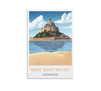 ZZHHEGN Poster de voyage vintage Mont Saint Michel Normandie 40 x 60 cm