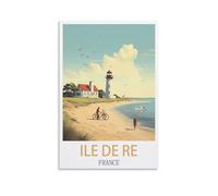 ZZHHEGN Poster vintage sur toile de l'île de Ré France - Décoration murale moderne pour chambre à coucher - 40 x 60 cm