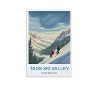 ZZHHEGN Taos Ski Valley New Mexico Poster vintage de voyage 20 x 30 cm Impression sur toile et décoration murale
