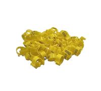 ZZHKVYUMH 100 bagues d'identification durables for volailles, Canards et Poules (20 mm)(Yellow)