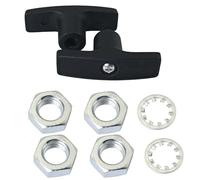 ZZHXSM Kit de 2 poignées de valve d'égout en métal avec 4 écrous, 2 vis, 2 rondelles 6,6 x 4,7 cm (L x l) pour tige de vidange de réservoir de déchets de véhicule récréatif - Kit de rechange pour