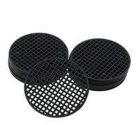 ZZHXSM Lot de 20 coussinets ronds en maille pour pot de fleurs en plastique PP 75 mm pour éviter la perte de terre pour plantes grasses et bonsaï Noir