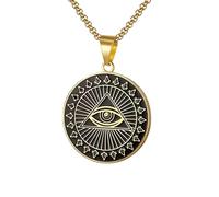 ZZHYGM 925 en Argent Sterling de Hommes Femmes Punk Rock pour Les Yeux allaseeing Un œil Unisexe du Ra, Illuminati Eye of Horus Pendant Collier