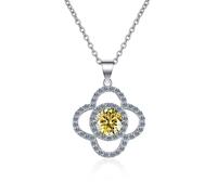 ZZHYGM Accessoires Femmes, 1ct D Color Moissanite Pendant Colliers, Collier en Diamant Vert Bleu/Jaune, Bijoux pour Les Filles Maman