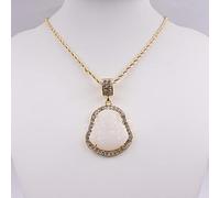 ZZHYGM Bouddha Pendant Petite Grande Taille Hip Hop Men's Women's Corde Chain Collier Crystal Iced Out Rapper Chanteur