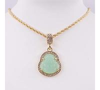 ZZHYGM Bouddha Pendant Petite Grande Taille Hip Hop Men's Women's Corde Chain Collier Crystal Iced Out Rapper Chanteur