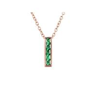 ZZHYGM Collier Blanc Suspendu, Rectangle avec Collier Pendentif émeraude pour l'engagement des Femmes
