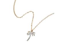 ZZHYGM Collier de Palmiers pour Filles pour Femmes, Collier de Noix de Noix de Noix de Coco Tropicale Palm Palm Tree Hawaii Beach Vocation, Colliers de Palmier pour Femmes, Collier Tropical