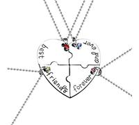 ZZHYGM Colliers Femmes pendentifs la fête des mères Pâques de l'amie pour Toujours Collier Bon épissage Anglais Quatre Amis Amoureux