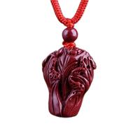ZZHYGM Colliers Feng Shui Richesse Cinnabar Chinois Chou Pendant