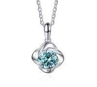 ZZHYGM Décorations Accessoires 1CT Colliers de Diamant Moisanite Femmes Collier avec D Color Blue/Pink Diamond Pendant Bijoux pour Maman Girls Beautiful