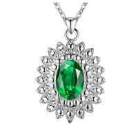 ZZHYGM Necklace de Perles colorées pour Femmes: Topaze, émeraude, Rubis, Pierres précieuses Aquamarine, en Or 925-45 cm