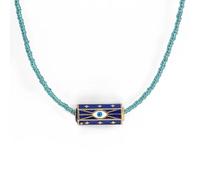ZZHYGM Pendentif chaîne Hommes Femmes Bijoux Bleu Mal œil Pendant Collier Perle colorée