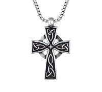 ZZHYGM Produits de Fille Sterling Silver Nordic Viking pour Les Hommes, Biker Amulet Pendant - Men's Celtic Irish Cross Collier Femme Birthday