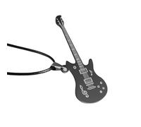 ZZHYGM Produits Filles 925 and Roll Argent Sterling pour Femmes Hommes, Guitare Collier Musicien Hip Hop Rock Musical Instruments, à Pointes, Cou Punk, Tour de Spike