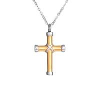 ZZHYGM Produits Filles 925 Urn Silver Cross Femmes à Double crème transversale Qui Maintiennent des d'êtres Chers, Collier Transversal Colliers d'urne Cendres pour Hommes