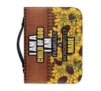 ZZHYTANG Étui de Couverture biblique for Femmes, kit de journalisation, Sac de Transport de Livres Portable avec Fournitures d'étude biblique, Sac d'église, Cadeaux chrétiens, DIY(Pattern F,25.9CM)