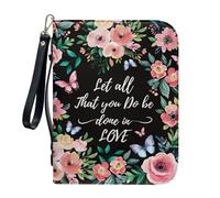 ZZHYTANG Housse for bibles, manuels Scolaires, Protecteur de Livre Multifonctionnel avec Emplacement for Stylo intégré, Couverture légère et Portable for cahiers(Pattern G,30.5CM)