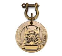 ZZHYTANG Médaillon Rond Relief for Chien, Plaque d'identification en Laiton et Acier Inoxydable Anti-Perte, diamètre 4,5cm, gravurable avec tête de Race Canine, Personnalisable DIY(Dog Breed 6)