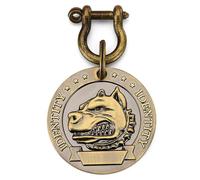 ZZHYTANG Médaillon Rond Relief for Chien, Plaque d'identification en Laiton et Acier Inoxydable Anti-Perte, diamètre 4,5cm, gravurable avec tête de Race Canine, Personnalisable DIY(Dog Breed 10)