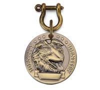ZZHYTANG Médaillon Rond Relief for Chien, Plaque d'identification en Laiton et Acier Inoxydable Anti-Perte, diamètre 4,5cm, gravurable avec tête de Race Canine, Personnalisable DIY(Dog Breed 9)