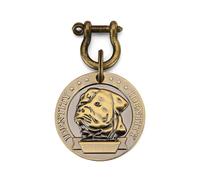 ZZHYTANG Médaillon Rond Relief for Chien, Plaque d'identification en Laiton et Acier Inoxydable Anti-Perte, diamètre 4,5cm, gravurable avec tête de Race Canine, Personnalisable DIY(Dog Breed 12)