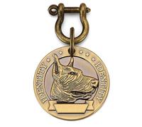 ZZHYTANG Médaillon Rond Relief for Chien, Plaque d'identification en Laiton et Acier Inoxydable Anti-Perte, diamètre 4,5cm, gravurable avec tête de Race Canine, Personnalisable DIY(Dog Breed 11)