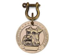 ZZHYTANG Médaillon Rond Relief for Chien, Plaque d'identification en Laiton et Acier Inoxydable Anti-Perte, diamètre 4,5cm, gravurable avec tête de Race Canine, Personnalisable DIY(Dog Breed 4)