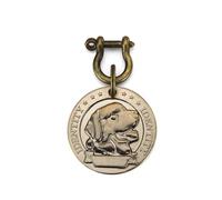 ZZHYTANG Médaillon Rond Relief for Chien, Plaque d'identification en Laiton et Acier Inoxydable Anti-Perte, diamètre 4,5cm, gravurable avec tête de Race Canine, Personnalisable DIY(Dog Breed 14)