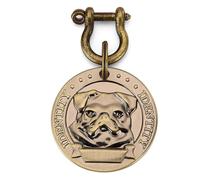 ZZHYTANG Médaillon Rond Relief for Chien, Plaque d'identification en Laiton et Acier Inoxydable Anti-Perte, diamètre 4,5cm, gravurable avec tête de Race Canine, Personnalisable DIY(Dog Breed 8)