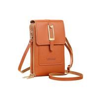 ZZHYTANG Pride Women's Crossbody Phone Wallet with Touchscreen Window - Trendy Minimalist Elegant Style(Marron,B)