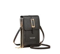 ZZHYTANG Pride Women's Crossbody Phone Wallet with Touchscreen Window - Trendy Minimalist Elegant Style(Noir,B)