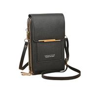 ZZHYTANG Pride Women's Crossbody Phone Wallet with Touchscreen Window - Trendy Minimalist Elegant Style(Noir,A)