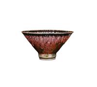 ZZHYTANG Tasse à Thé Jian Zhan Artisanale 100ml, Bol en Céramique à Base de Fer avec Émail à Points d'Or Rose, Tasse de Thé Gongfu Traditionnelle(1 pcs)