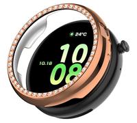 ZZjingli Boîtier de Montre for Honor, en TPU Creux, Demi-Couverture diamantée à Une rangée (Transparent), Starlight, Noir, etc.(Rose Gold)