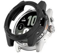ZZjingli Étui de Protection for Montre Ticwatch Atlas, Demi-Couverture blindée en TPU Creux (Rose), Noir, Orange, etc.(Black)