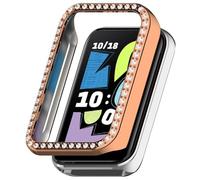 ZZjingli for Honor Band 10, étui de Protection en Polycarbonate Creux à Demi-Couverture avec Diamants à Une rangée (Starlight) (Transparent) (Argent), etc.(Rose Gold)