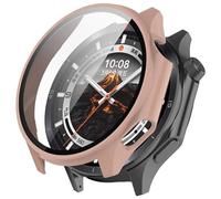ZZjingli for OnePlus Watch 3, Coque de Protection PC intégrée avec Film trempé(Cherry Pink)
