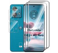 zZjoOoj (2+2Pièces Protecteur d'écran pour Motorola Edge 40 Neo, 2 Pièces Protecteur d'écran en Verre Trempé+2 Pièces Protecteur d'objectif de caméra, sans Bulles d'air.