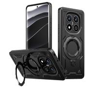zZjoOoj 360°Rolatif Support Magnétique Coque pour Redmi Note 14 Pro 5G/Xiaomi Poco X7 5G [CD Anneau Support Stable pour Mag-Safe] [N°1 Puissance Magnétique & Antichoc Protection Militaire], Noir