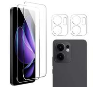 zZjoOoj Compatible avec OPPO Reno 13 F/Reno 13 FS pour verre trempé, lot de 2 protections d'écran et 2 films en verre trempé pour appareil photo, dureté 9H, protection anti-rayures HD